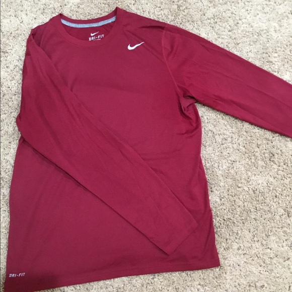red dri fit long sleeve